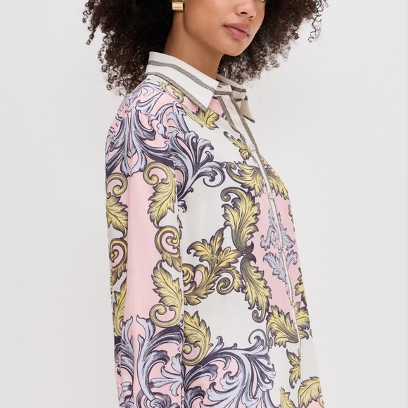 Alice + Olivia Multicolor Baroque Print Shirt - Picture 5 of 7